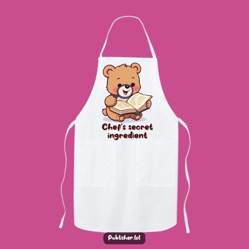 Funny Bear Manuscript Apron: Gleeful Literary Wear for Readers