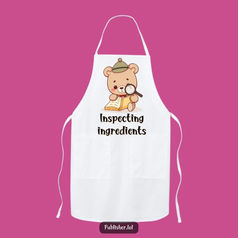 Funny Bear Investigator Apron - Hilarious Chef's Literary Detective Gear