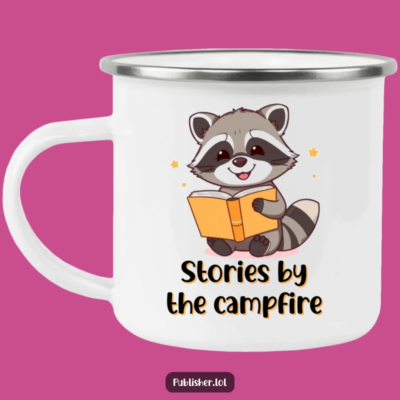 Funny Raccoon Camping Mug: Book Binder Adventures for Outdoor Readers