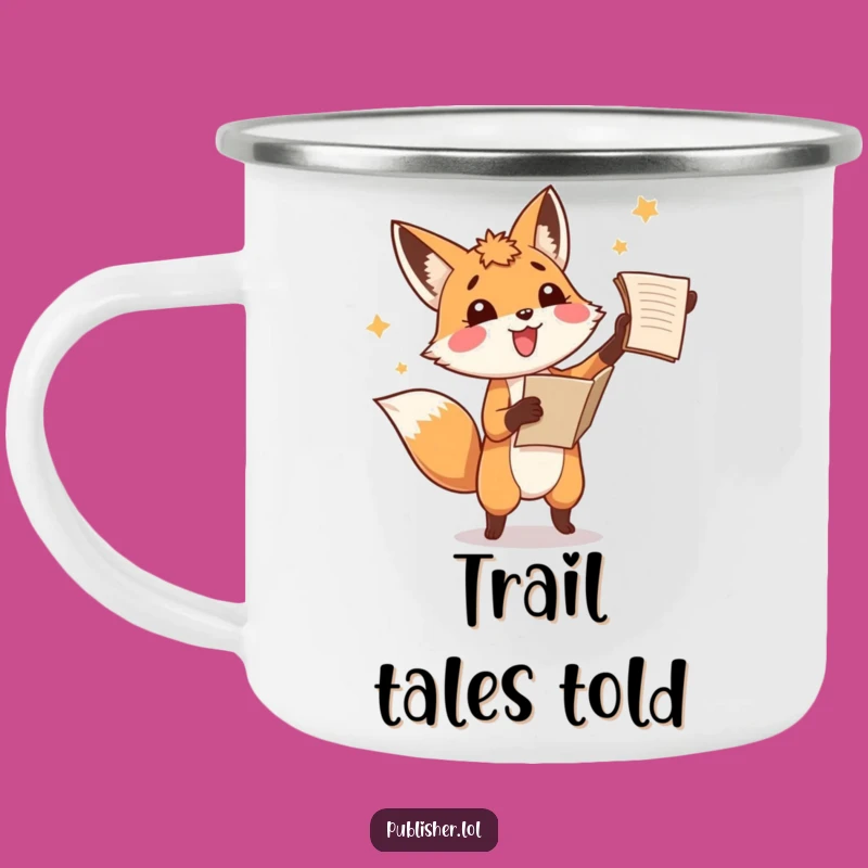 Funny Fox Manuscript Camping Mug, Amused Writer Outdoor Gear, Hilarious Adventure Cup