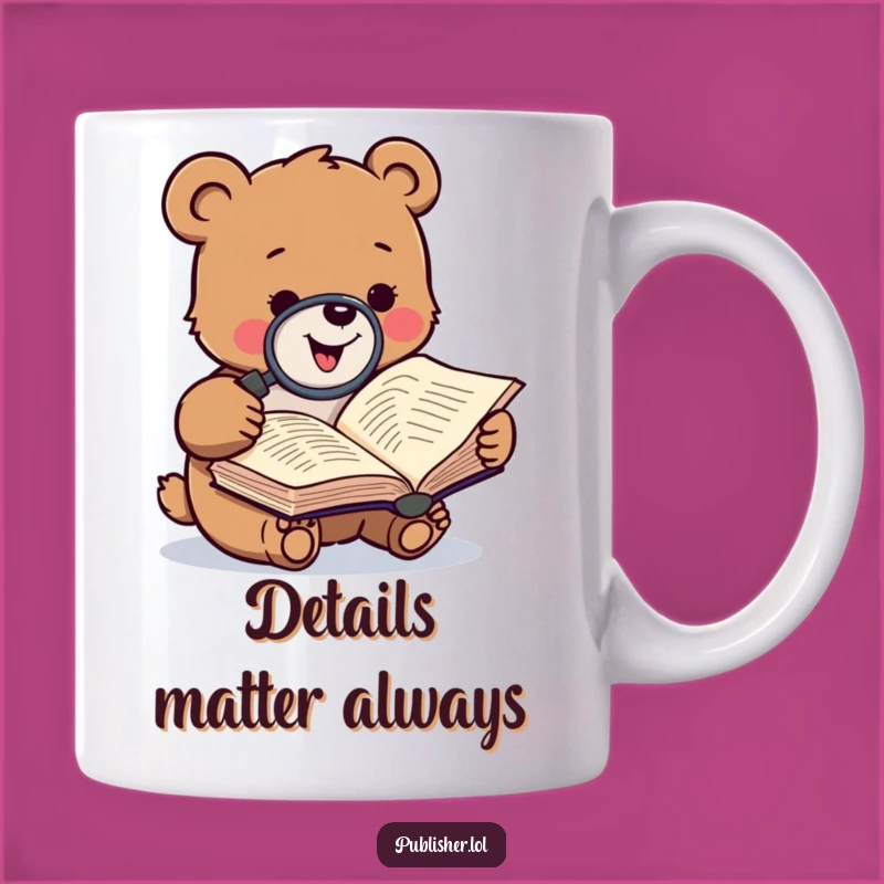 Funny Bear Manuscript Mug: Gleeful Study Humor Gift for Book Lovers