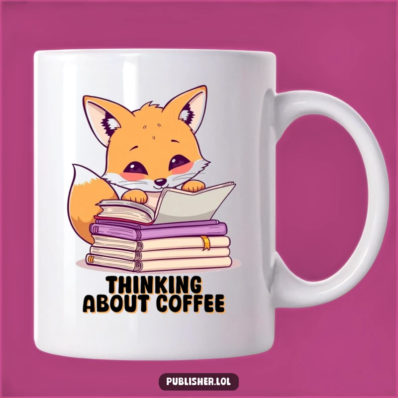 Funny Curious Fox Manuscript Mug: Gift For Creative Thinkers & Writers!