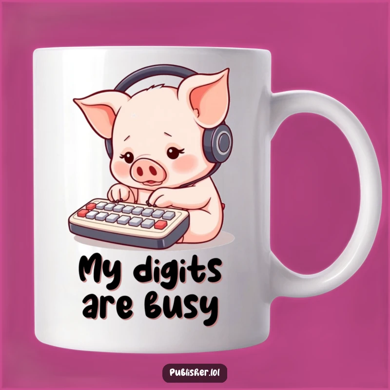 Funny Piglet Keyboard Pro Mug: The Perfect Gift For Tech-Savvy Gamers & Music Lovers!