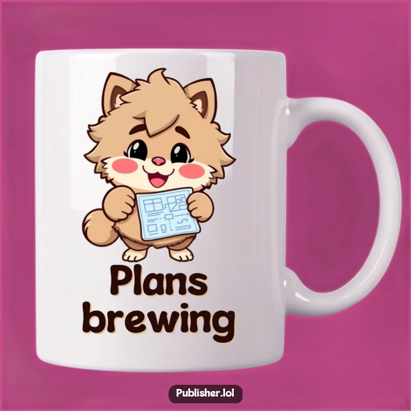 Funny Blueprint Enthusiast Mug - Cheerful Character Design, Perfect Funny Gift