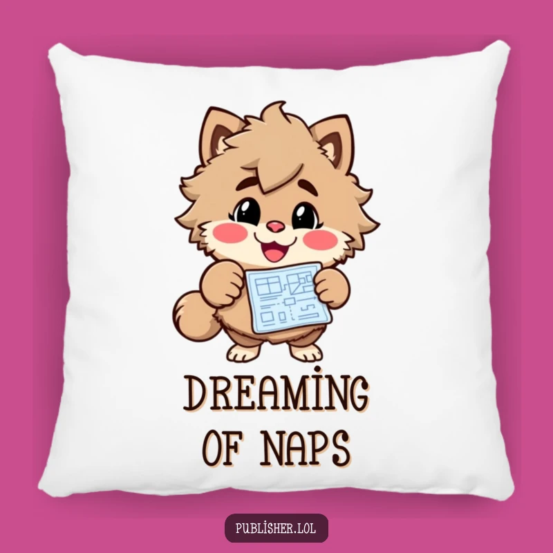 Funny Blueprint Dreamer Pillow - Cozy Enthusiastic Character Cushion, Perfect Funny Gift