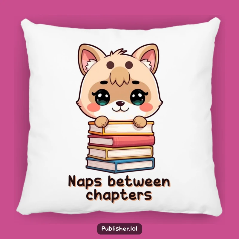 Funny Bookworm Stack Pillow - Comfort for Your Literary Escape!
