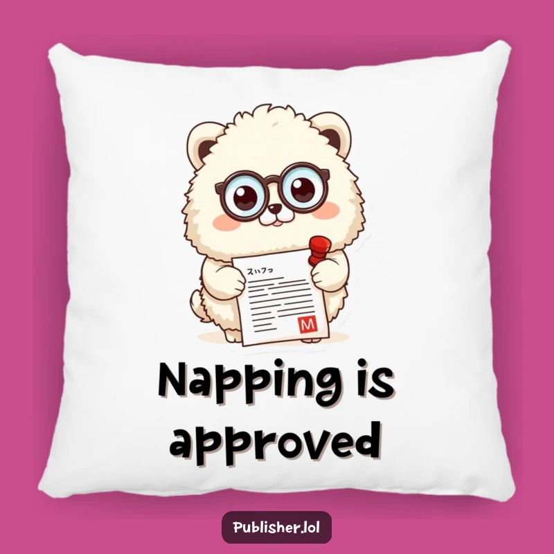 Funny Official Stamp Pillow - Comfort with a Monocle's Approval!