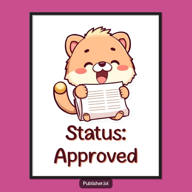 Funny Fuzzy Animal Stamping Digital Art - Instant Energetic Decor