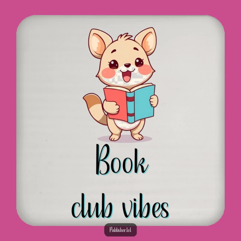 Funny Adorable Animal Book Presenter Coaster - Protect Surfaces Hilariously