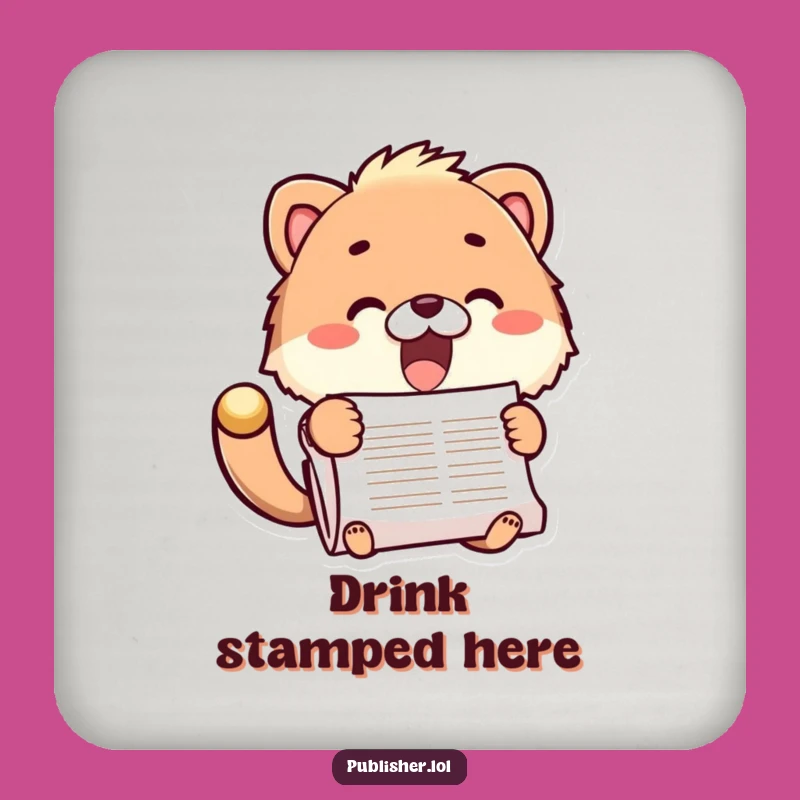 Funny Fuzzy Animal Stamping Drink Coaster - Approved for Protection!