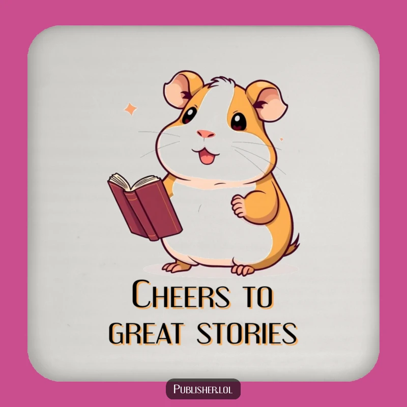 Keep your surfaces safe and add a touch of literary humor with this funny coaster set. The proud guinea pig author is ready to impress.