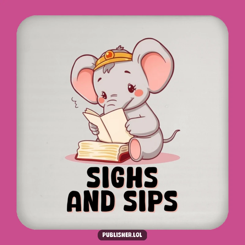 Funny Elephant Manuscript Drink Coaster: Protect Surfaces with Hilarious Organization