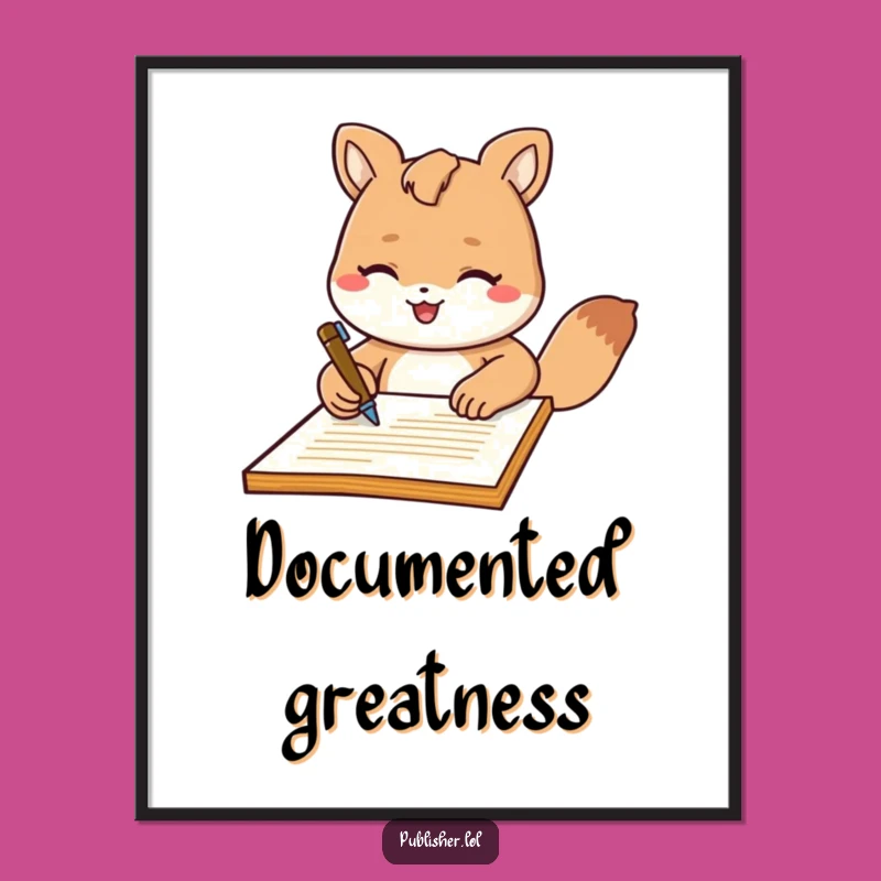 Funny Signing Document Poster: Humorous Wall Art for Offices and Workspaces