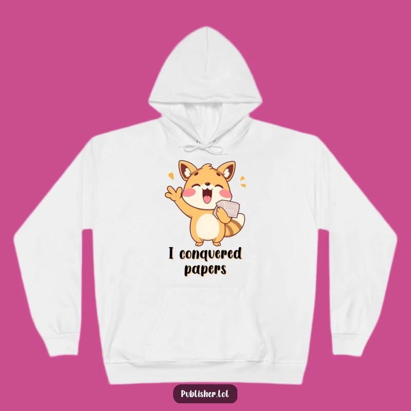 Cozy Funny Animal Cheering Hoodie - Warm Comfort for Optimists