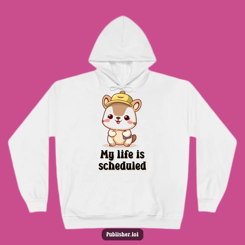 Funny Busy Schedule Animal Hoodie - Cozy Organized Character Sweatshirt, Funny Gift