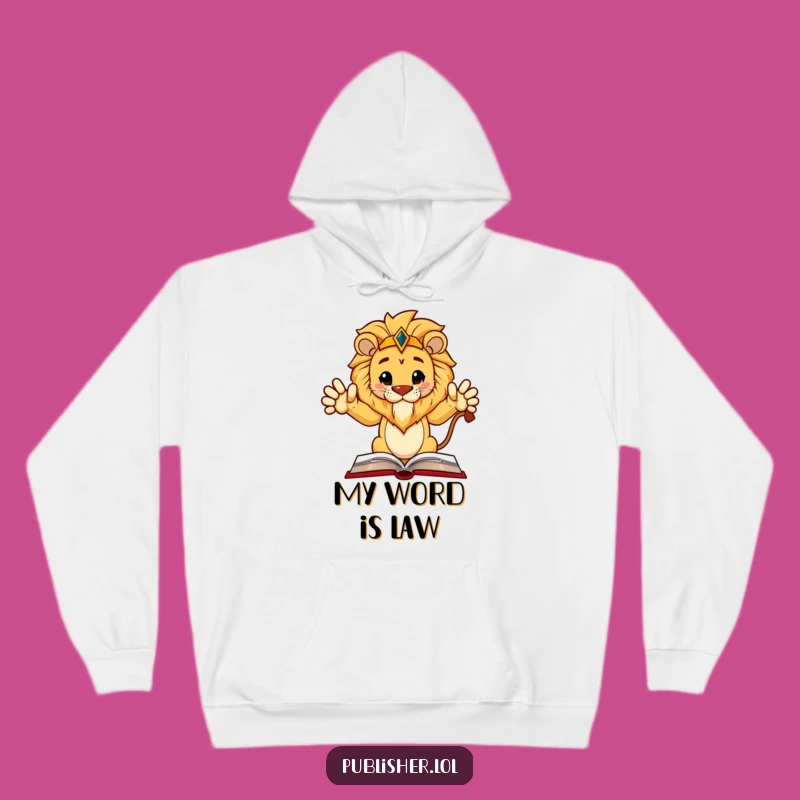 Funny Regal Lion Book Hoodie: Stay Cozy and Command Respect with Humorous Style