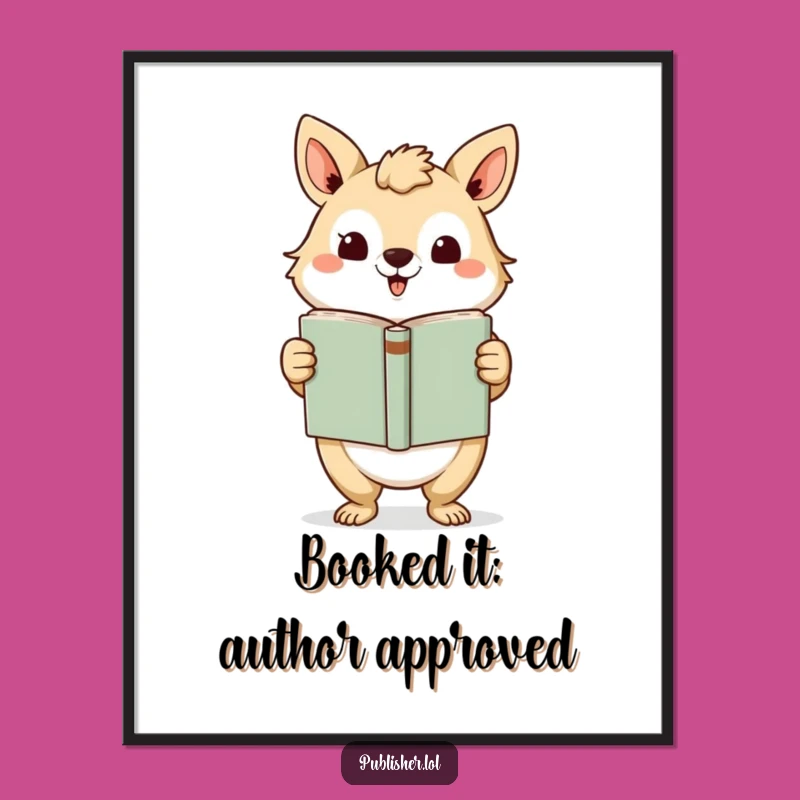 Funny Free Printable Wall Art: Author Animal Presents Book, Quirky Downloadable Decor