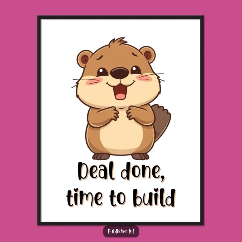 Funny Free Printable Beaver Business Art - Downloadable & Print at Home