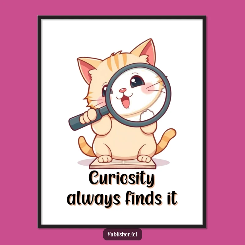 Free Printable Cat Wall Art - Curious Kitty, Funny Downloadable Decor for Cat Enthusiasts