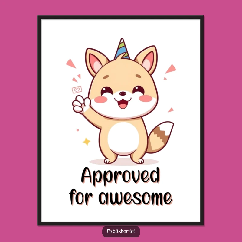 Funny Free Printable Wall Art: Cheerful Animal Stamp Approval, Hilarious Downloadable Decor