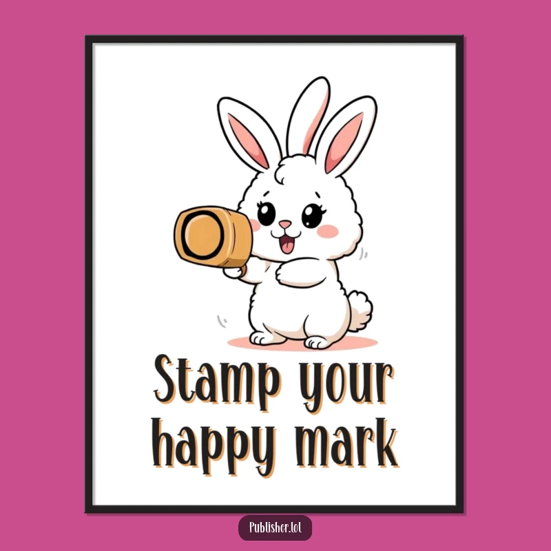Playful Free Printable Wall Art: Bunny Stamps! Downloadable Whimsy