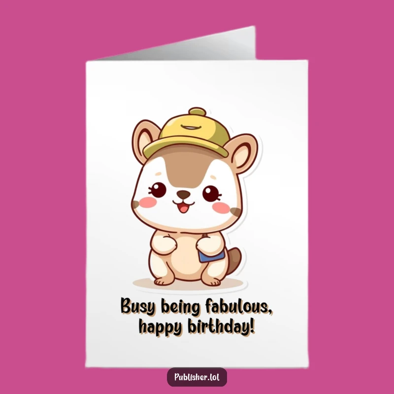 Free Printable Funny Birthday Card: Organized Animal Schedule Hat Whimsical Downloadable Gift