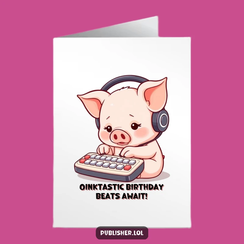 Free Printable Piglet Keyboard Chaos Birthday Card: Hilarious Downloadable Greeting for Gamers