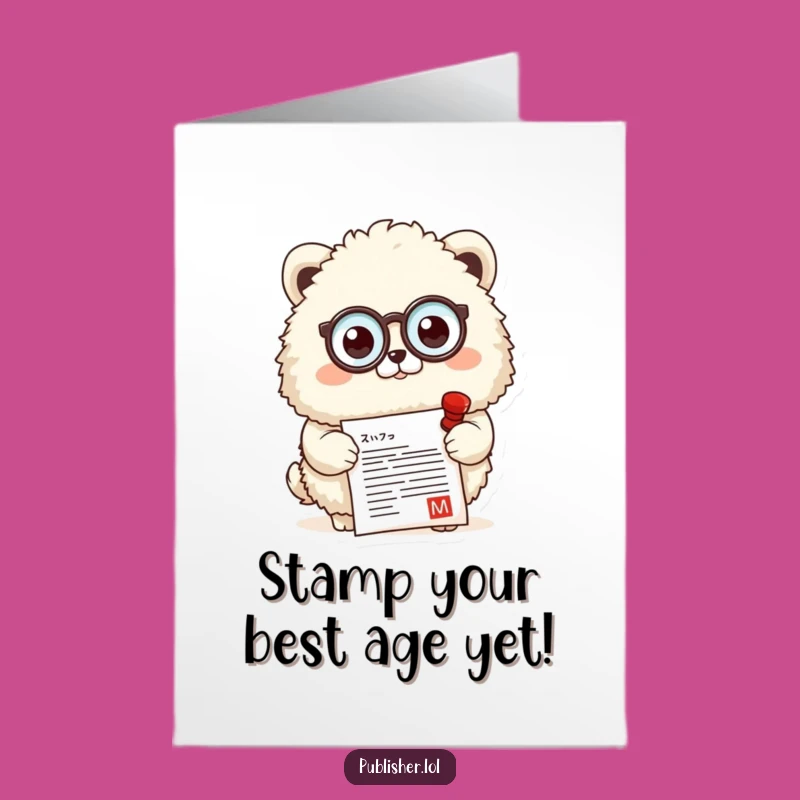 Free Printable Funny Birthday Card: Dapper Animal Monocle Stamp Downloadable Gift
