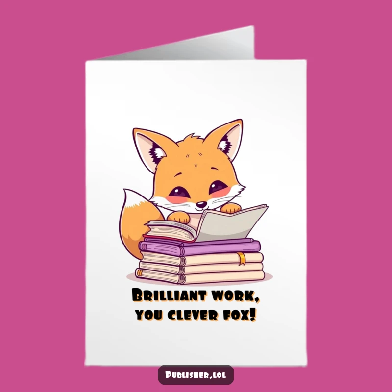 Free Printable Clever Fox Congrats Card: Smart Downloadable for Brilliant Achievements