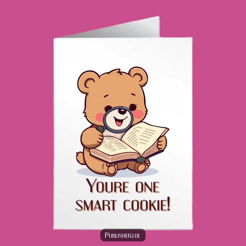 Clever Free Printable Congrats Card: Bear Examines Success! Downloadable Insight