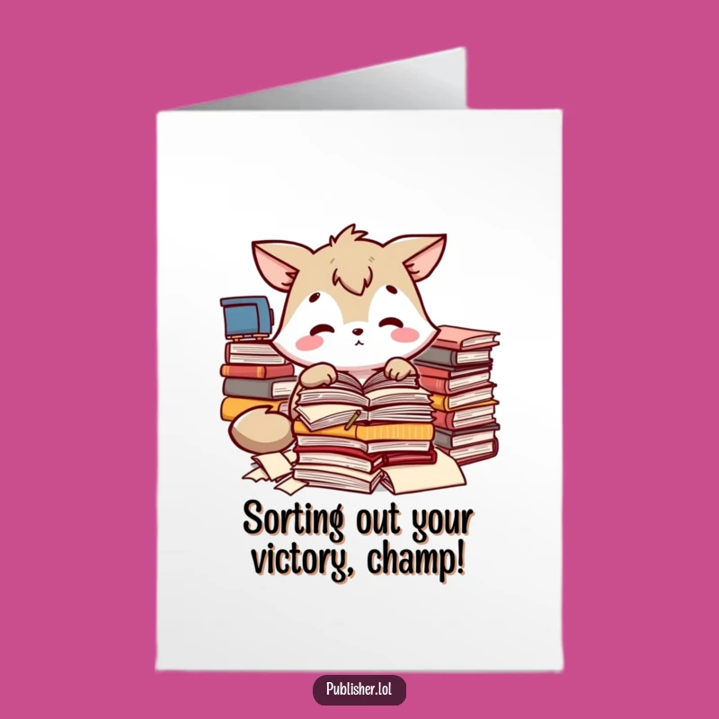 Free Printable Congrats Card: Focused Animal Manuscript Humor Downloadable Gift!