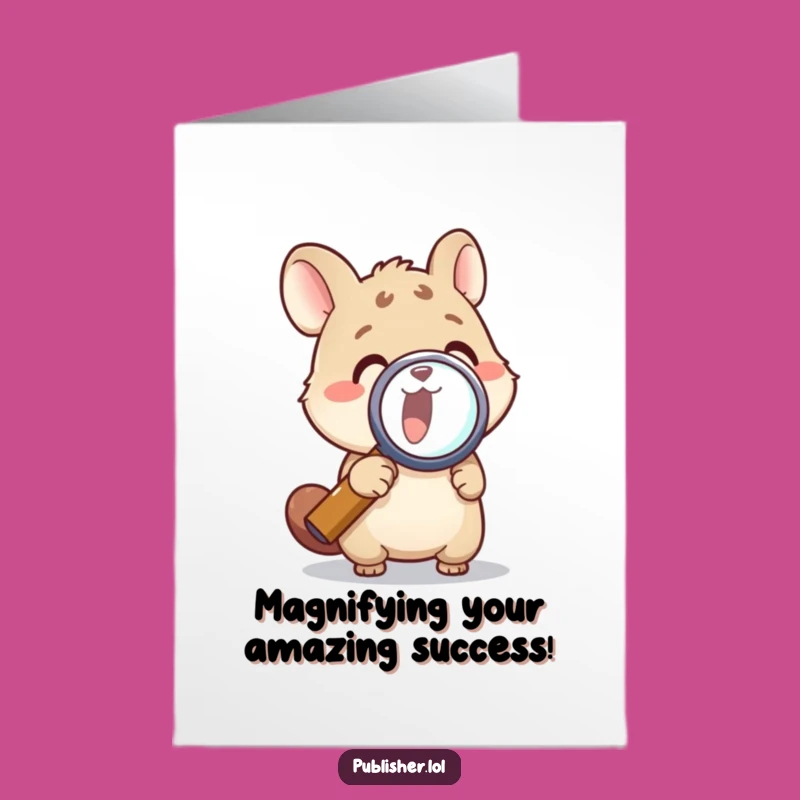 Free Printable Congrats Card: Magnifying Animal Discovery Humor Downloadable Gift!