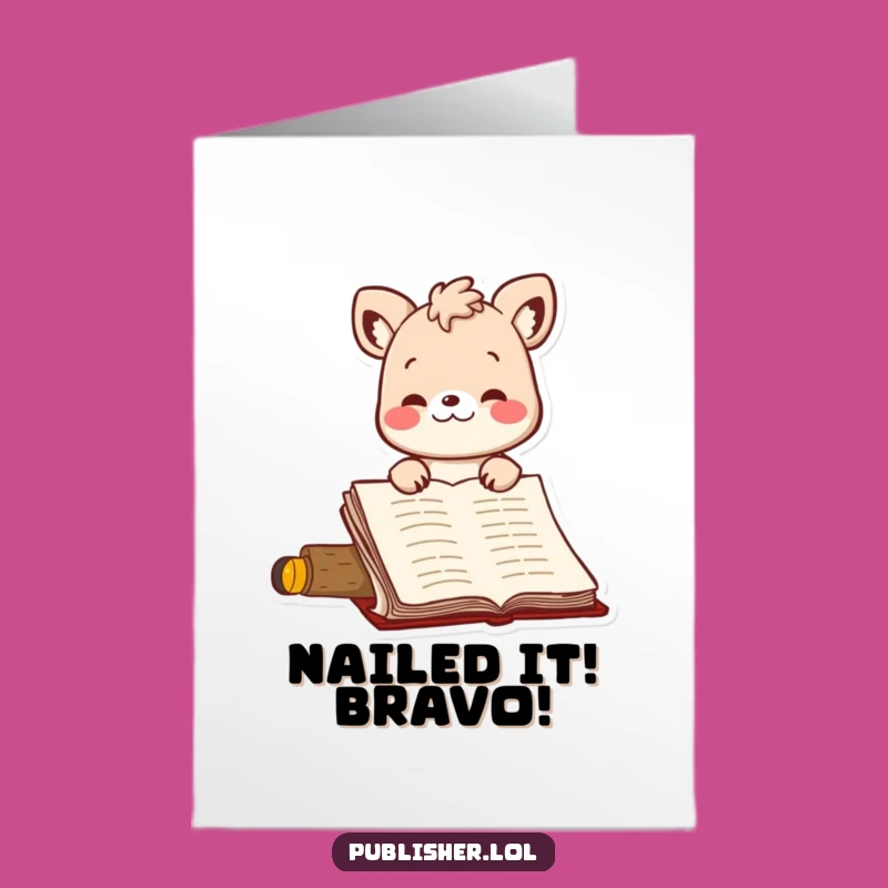Free Printable Congrats Card: Nodding Animal, Manuscript Approval, Funny Downloadable Gift!