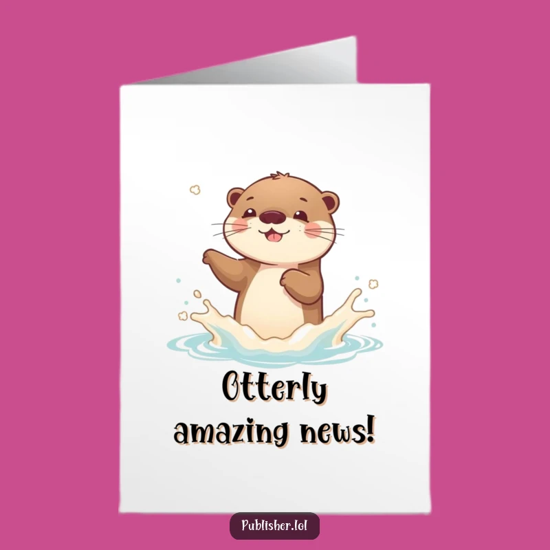 Free Printable Otter Congrats Card: Funny Book Achievement, Downloadable Celebration