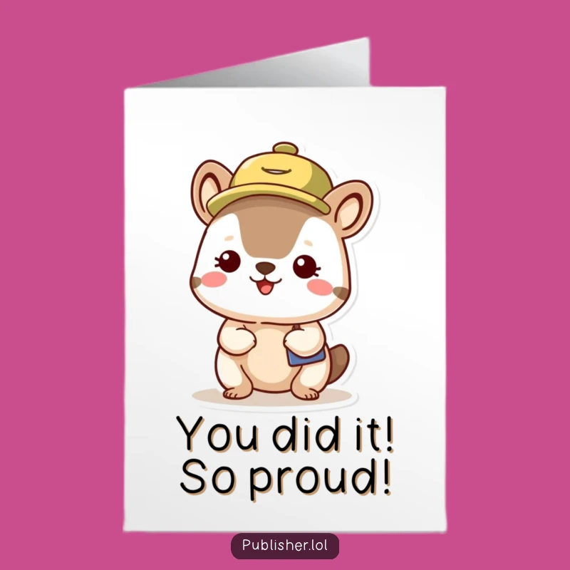 Free Printable Funny Congrats Card: Organized Animal Schedule Hat Downloadable Success Gift