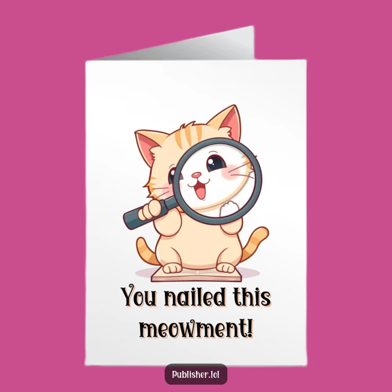 Free Printable Cat Congrats Card - Detective Cat, Funny Downloadable Achievement Gift