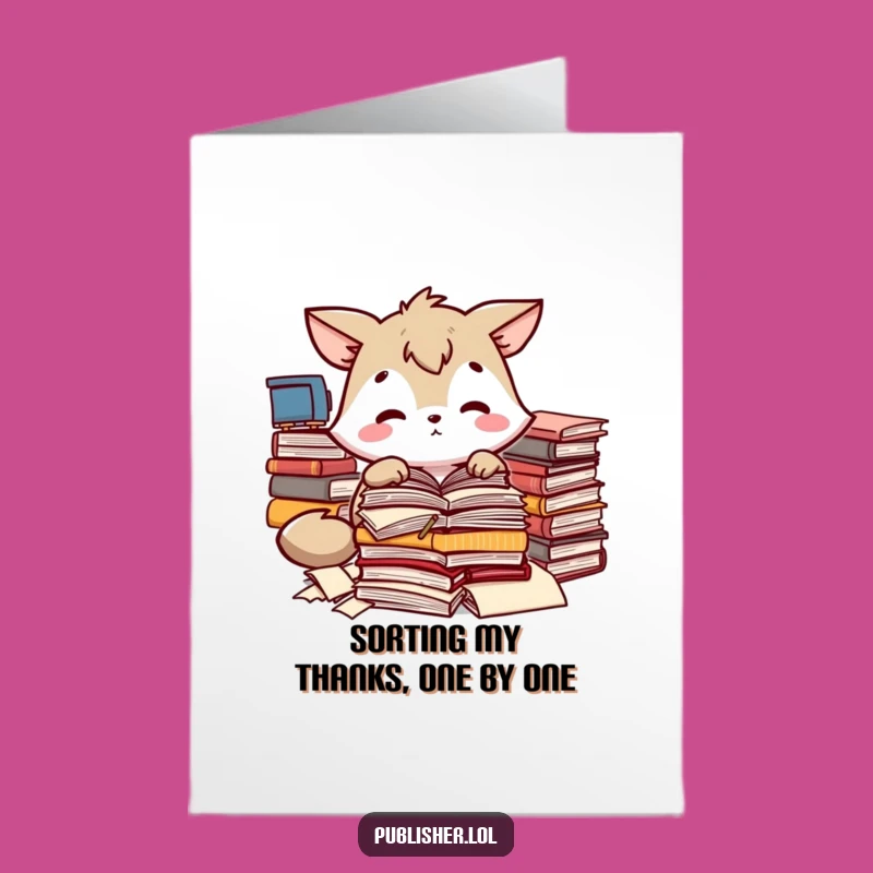 Free Printable Thank You Card: Focused Animal Manuscript Humor Downloadable Gift!