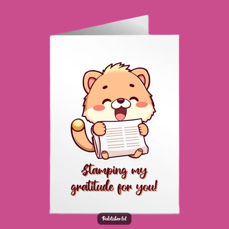 Free Printable Thank You Card: Stamping Animal Gratitude Humor Downloadable Gift!