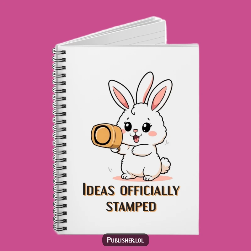 Funny Bunny Stamp Notebook: Enthusiastic Productivity Journal