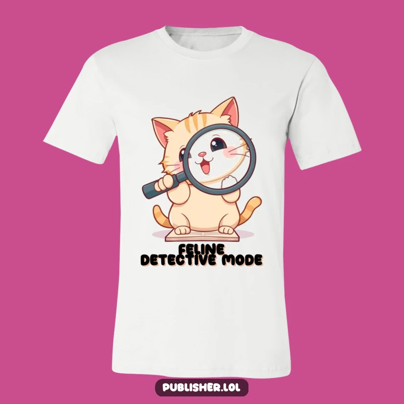 Funny Cat Magnifying Tee: Investigate Your Style!