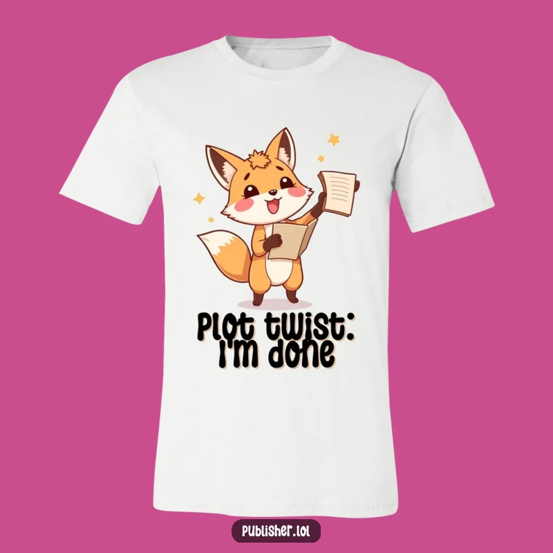 Funny Fox Manuscript Toss T-Shirt, Amused Author Apparel, Hilarious Writer Tee