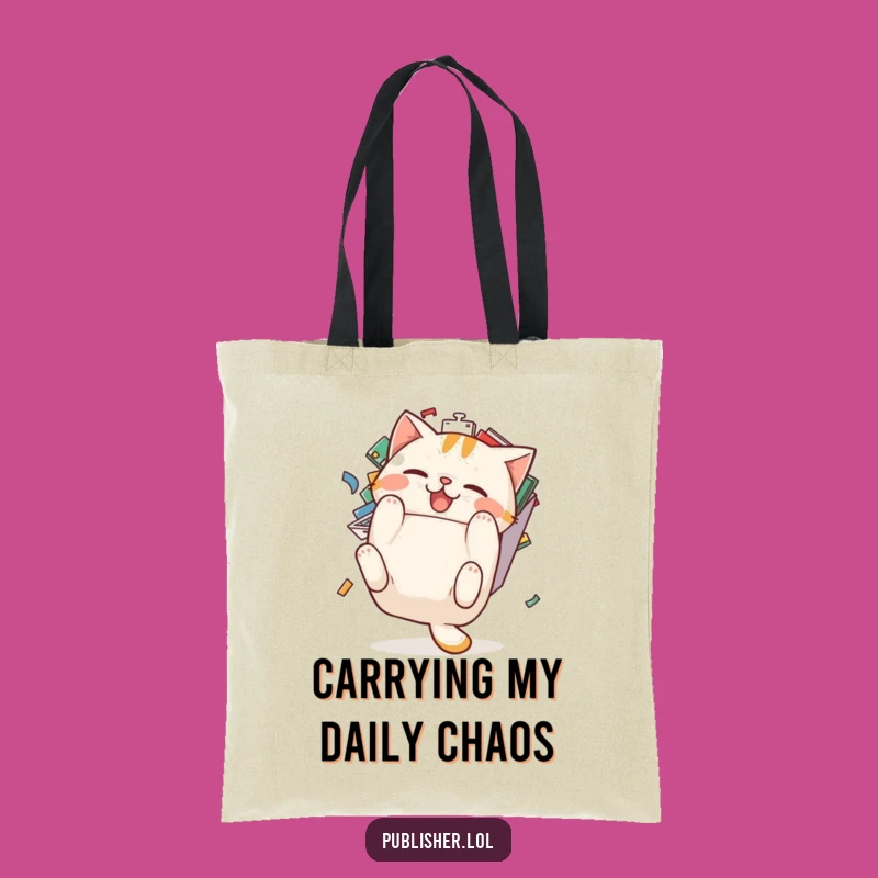 Funny Cat Tumbles Inbox Tote Bag: Hilarious Carry-All for Email Survivors