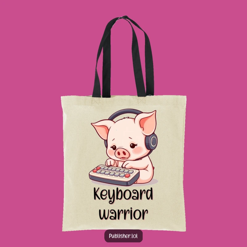 Funny Piglet Keyboard Tote Bag: Carry Your Laughs & Essentials In Style!