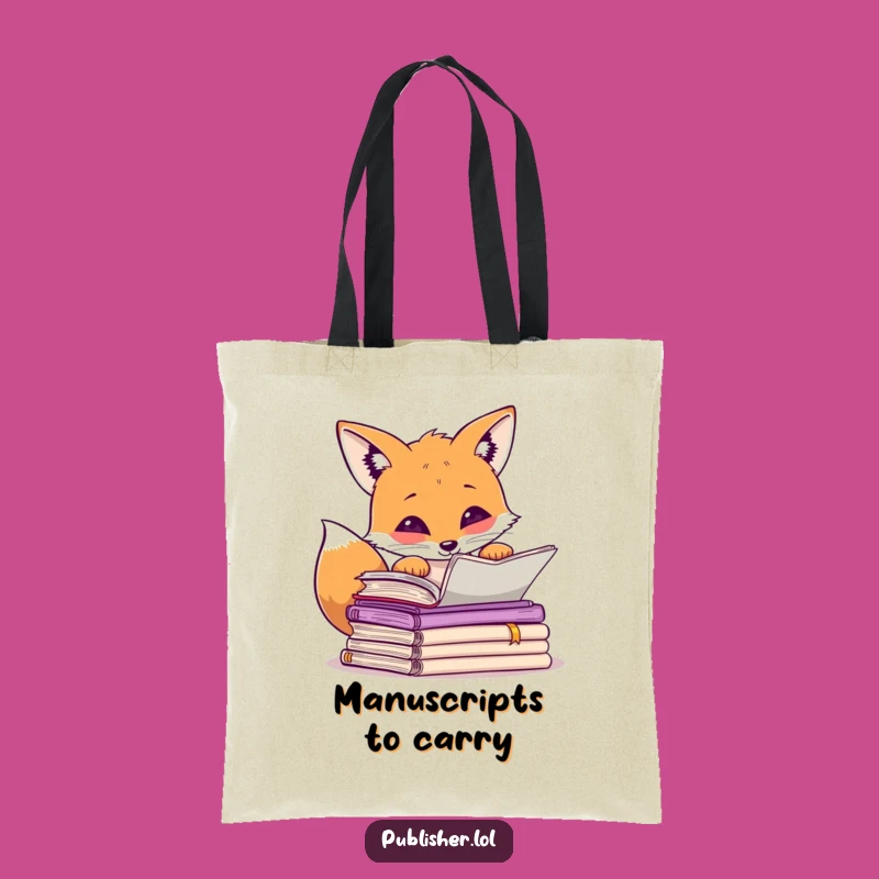 Funny Fox Manuscript Tote Bag: Carry Your Ideas In Style!