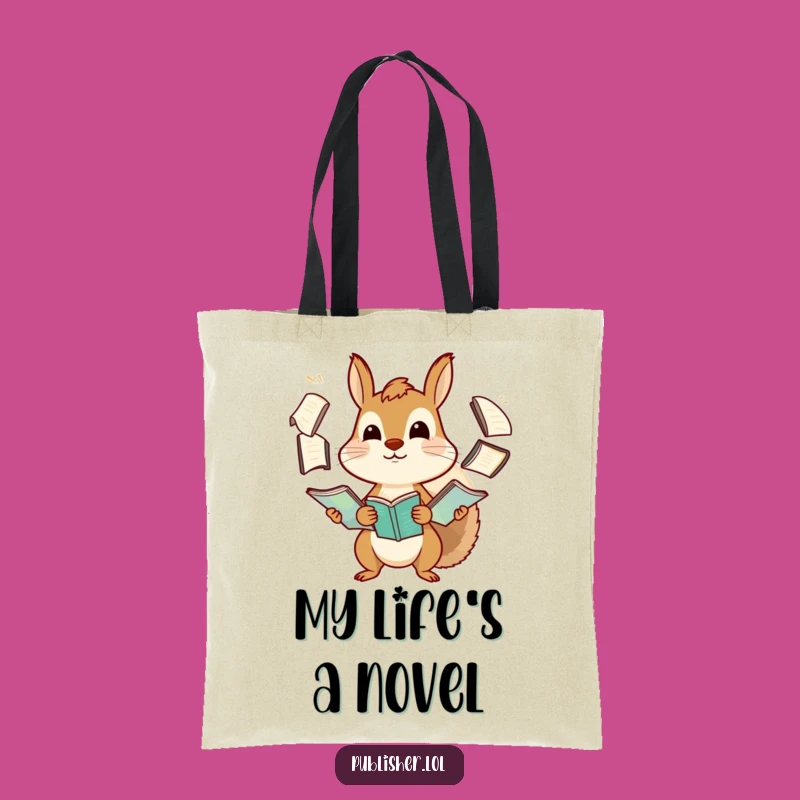 Funny Squirrel Tote Bag: Carry Your World with Humorous Manuscript Juggling Style